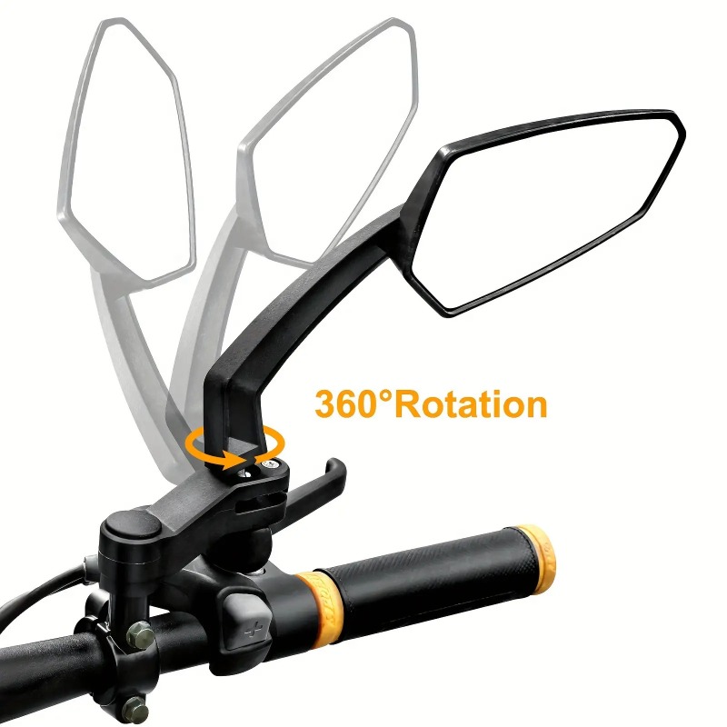 TEMU A Pair Of High-definition Wide-angle Bicycle Mirrors, Convex Lens Bike Additions, High-quality Lenses, Rotatable Mirror, Road Cyclists
