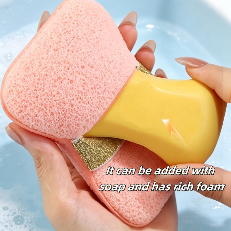 2pcs Exfoliating Bath Sponge and Towel Set