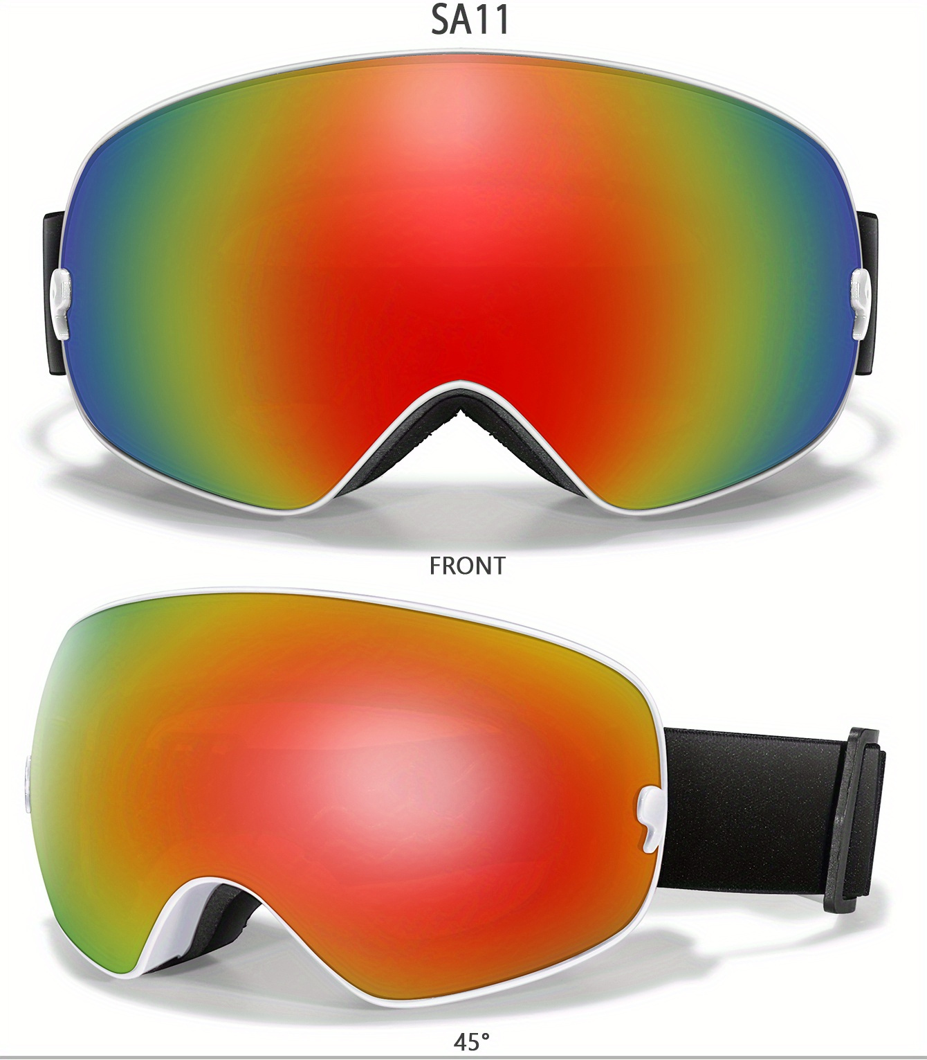 Winter Sports Outdoor Snowboarding Skiing Snow Skiing Goggles TPU Frame Men'S Women'S Teenagers Available, Free Night Vision Lens/Myopia Frame/Goggle One Each