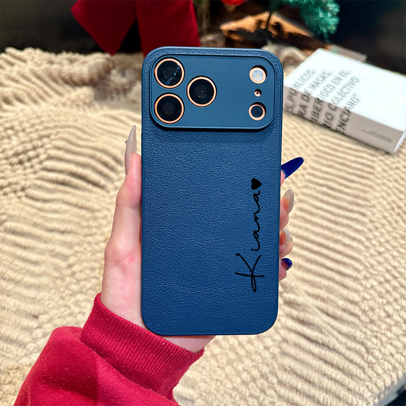 TEMU Phone Case - Phone Case: Custom Signature Faux Leather Phone Case Featuring Exquisite Handwritten Style Prints, Personalized With A Name,