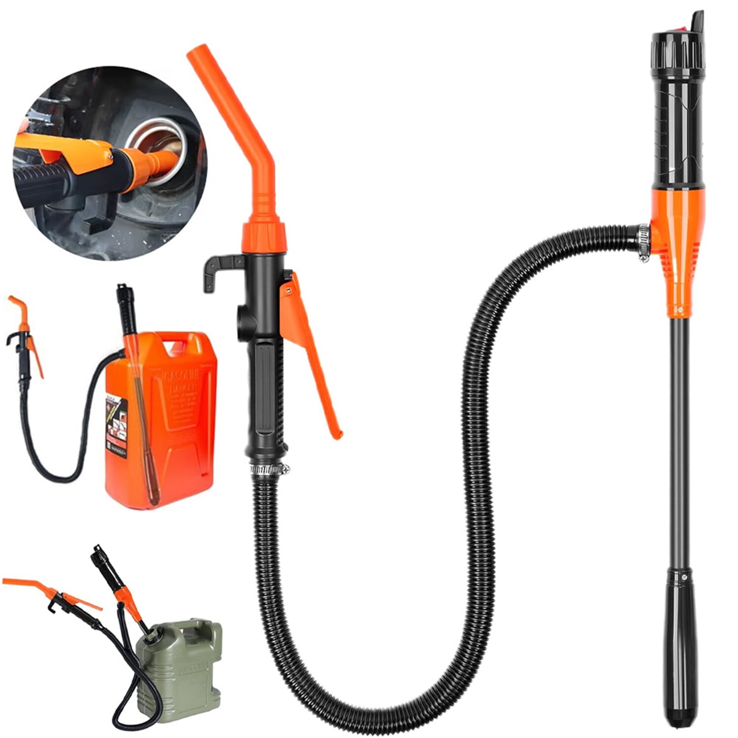 TEMU Flexible Hose Siphon Transfer Accessory, Portable Handheld Manual Pump, Universal Practical Tool For Daily Liquid Transfer And Vehicle Care