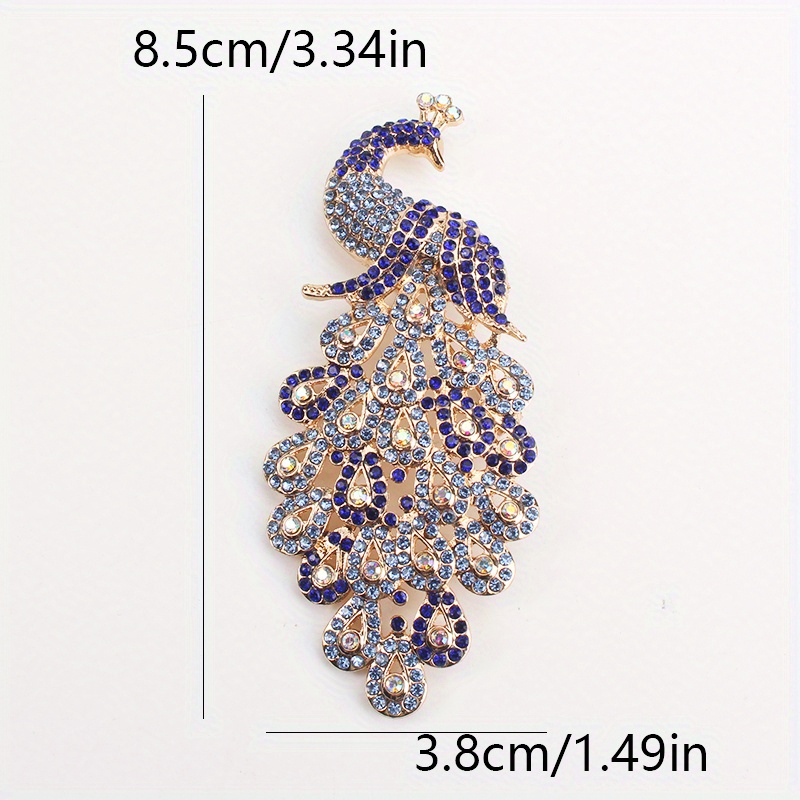 vintage style   peacock brooch pin in irregular shape elegant accessory for clothing details 3