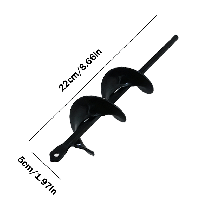 Image of Qui-plant Heavy-duty Steel Auger Drill Bit| 3/8" Hex Shank| Sturdy Metal| Efficient& Easy-to-use Gardening Planting Tool