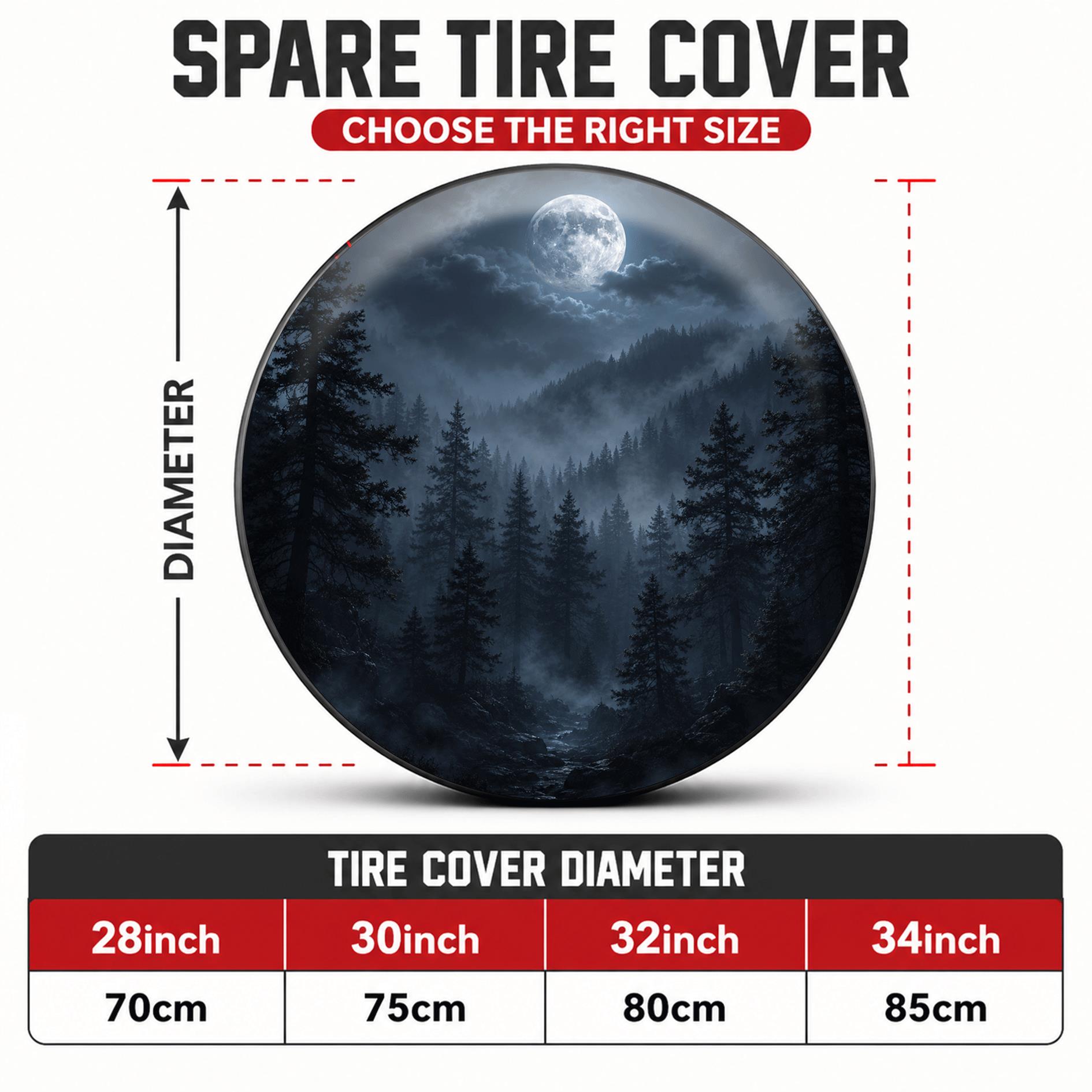 TEMU 1pc Mystical Style Printed Car Tire Cover, Fashionable Universal Wheel Protector, Spare Tire Protection, , , Suitable For Outdoor Camping,