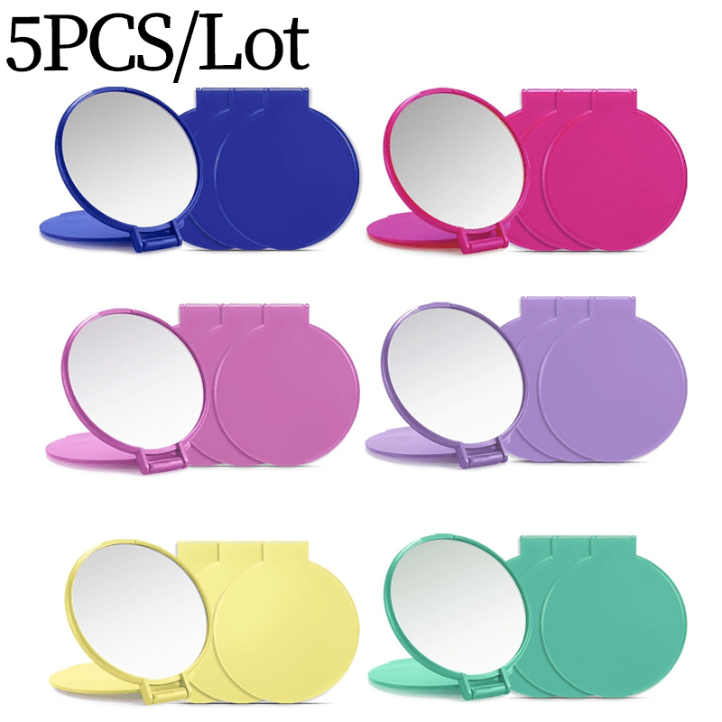 TEMU Bulk Set Of 5 Compact Mirrors, Perfect For Makeup And Travel, Ideal As Wedding Gifts Or For Party Favors