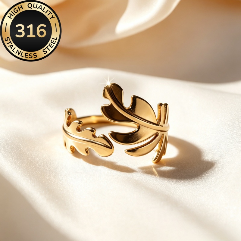 TEMU High Quality Hypoallergenic Leaf For Women Anti Tarnish Simple Elegant Comfortable Versatile Fashion Jewelry Suitable For Daily And Parties