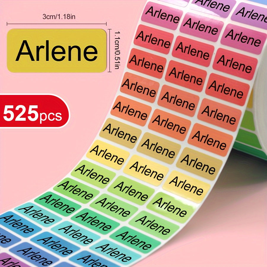 Image of Custom Multicolor Name Stickers, Suitable For Water Bottles, Pencils, And Lunch Boxes - Durable Pp Material, Personalized Labels For Office And School Supplies, Fashionable And Practical