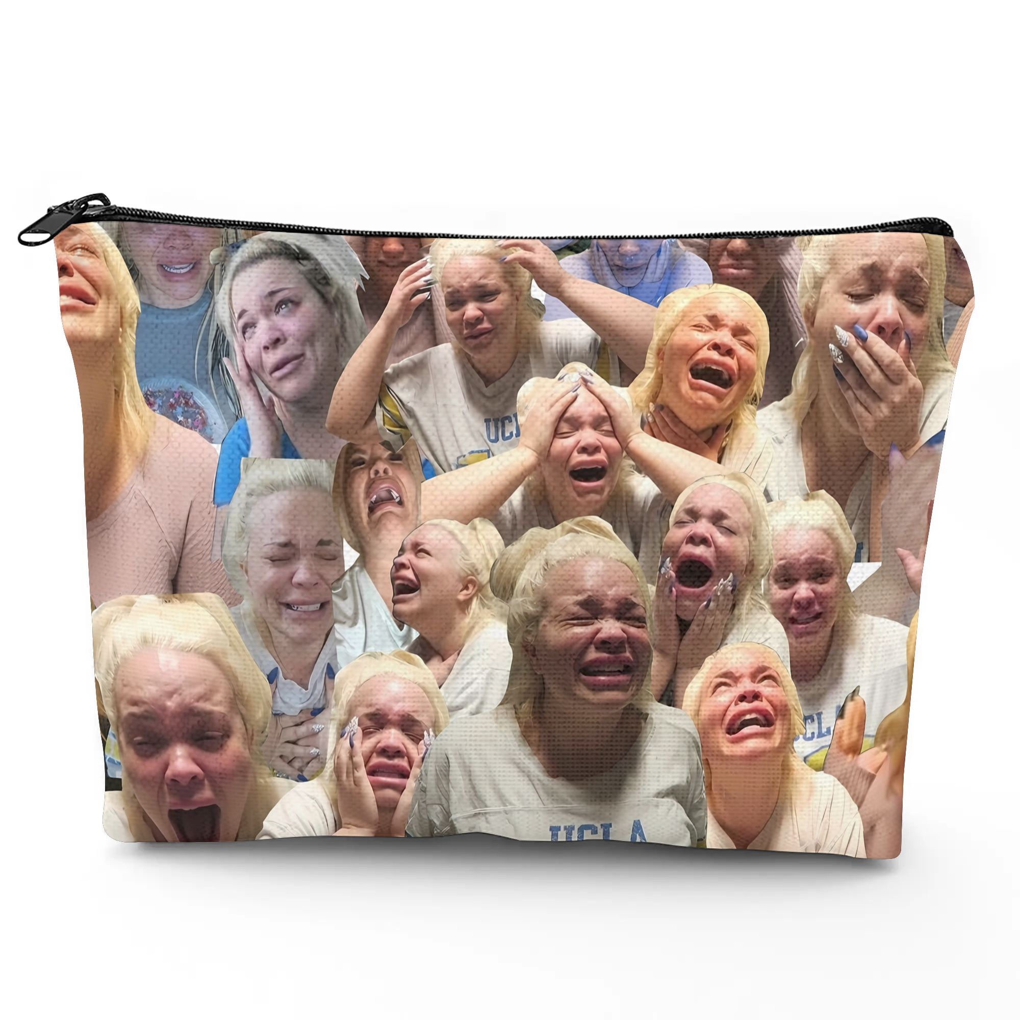 TEMU Zlienszus Trisha Meme Makeup Bag Suitable For Office Or Commute, Pouch With Iconic Trisha Face Print, Compact Daily For, Travel, Or Gifts For