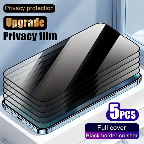 item picture 5pcs of screen protectors that do not damage the screen prevent and offer true color reproduction on the front and privacy protection compatible with for iphone 16 15 14 13 12 pro max
