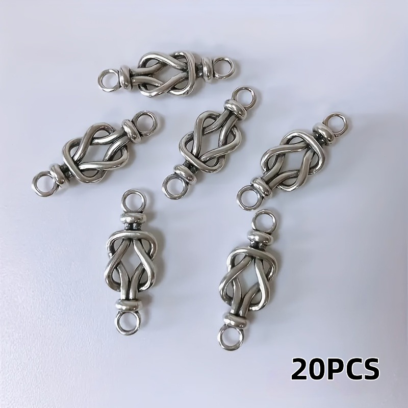 TEMU 20pcs Vintage S925 Sterling Silver Conch Knot Connector 925 Sterling Silver Knot Pendant For Jewelry Additions