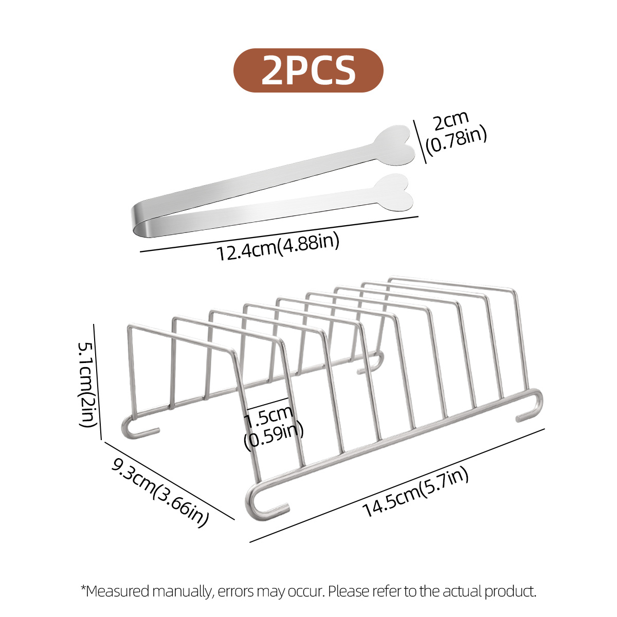 E-shop 2er-Set Brot-Toast-Scheibenhalter Clip, Edelstahl-Zubehör für Heißluftfritteuse-Gestell, Kombi-Werkzeug für Toaster-Gestell Backbrot-Clip für