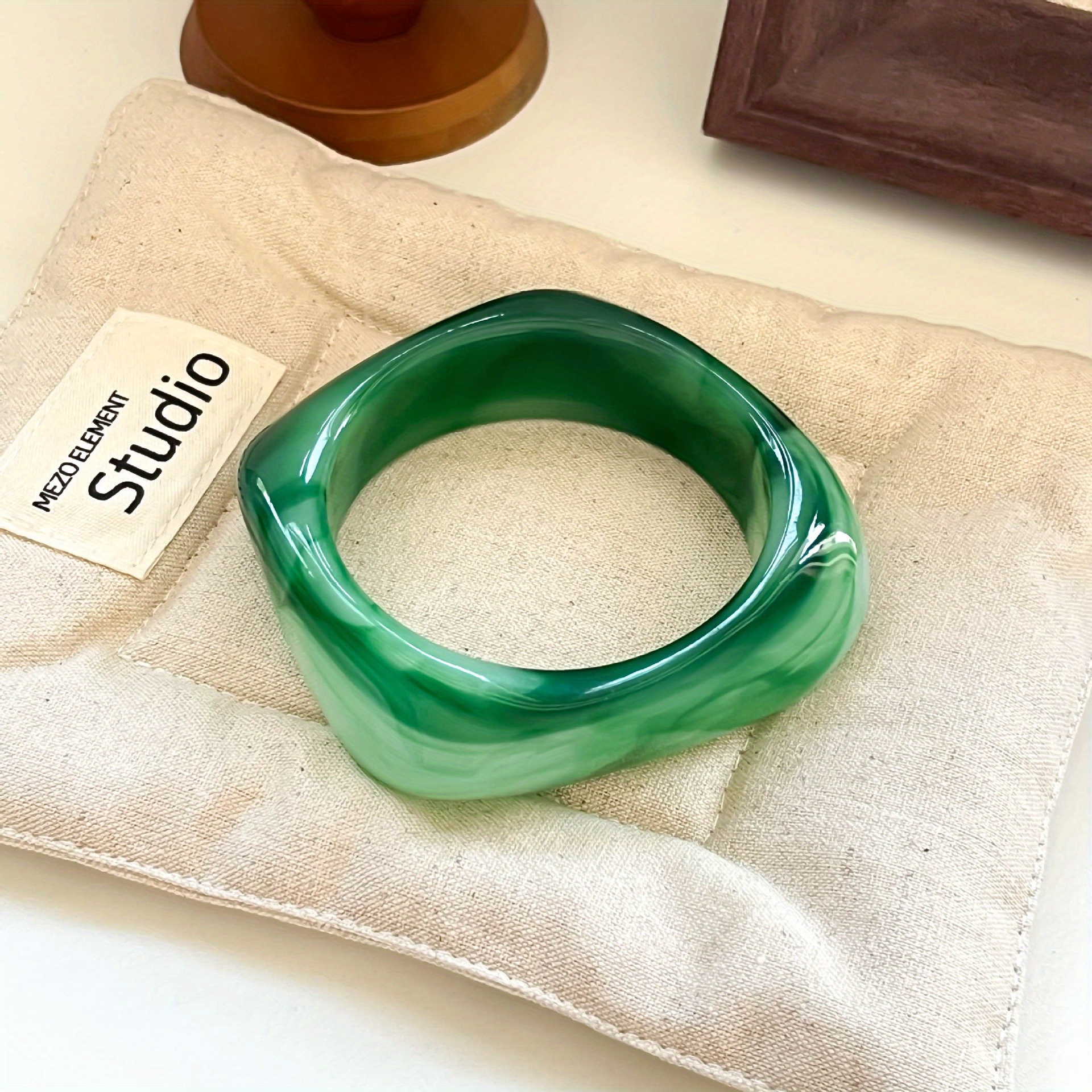 8pc Marbled Square Geometric Resin Bracelets
