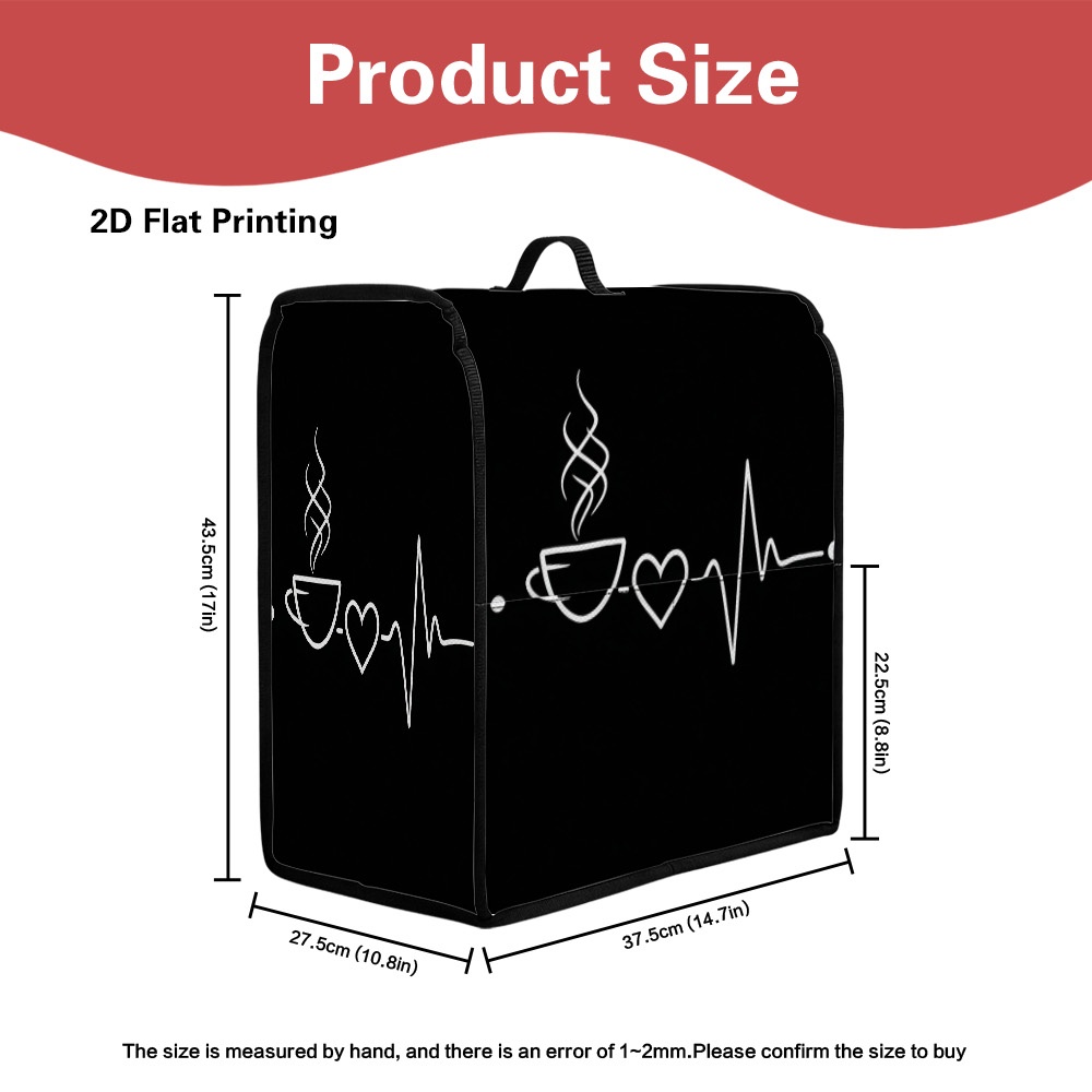 TEMU (2d Flat)1pcs Heartbeat Dust Cover - , Keeps Clean, Modern Stylishfits Food Processors, Coffee Machines, Stand Mixers, Great For Use, 2d Flat