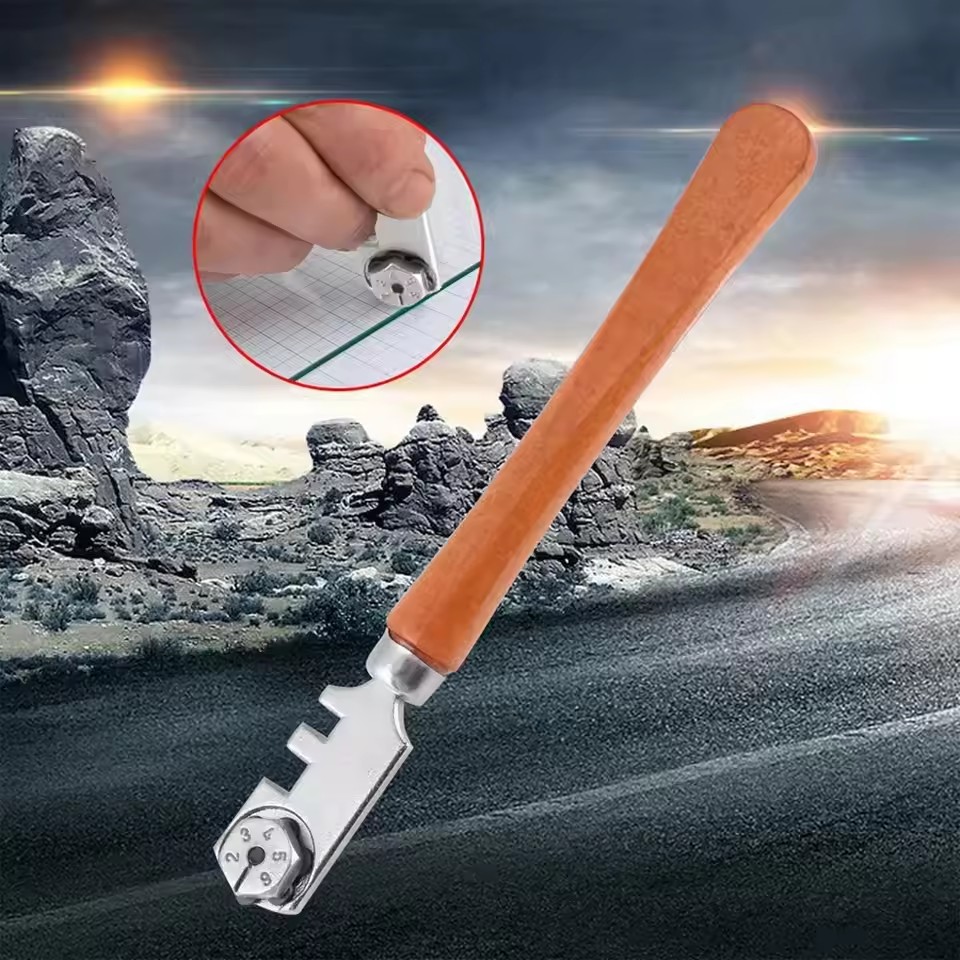 TEMU Outil de coupe de verre professionnel et robuste avec une à 6 roues de style , équipé de meules en carbure de tungstène pour couper les carreaux