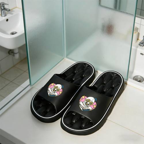 1pair printed home bathroom slippers pool sandals womens mens casual slippers couples travel slippers suitable for travel and everyday wear