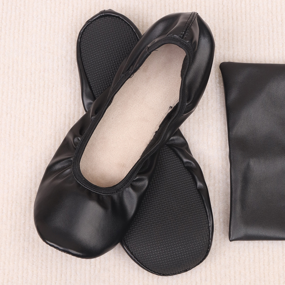 Women'S Black Ballet Flats Comfortable Slip-On Loafers with Bow Detail,  Lightweight and Durable TPR Sole Office Casual