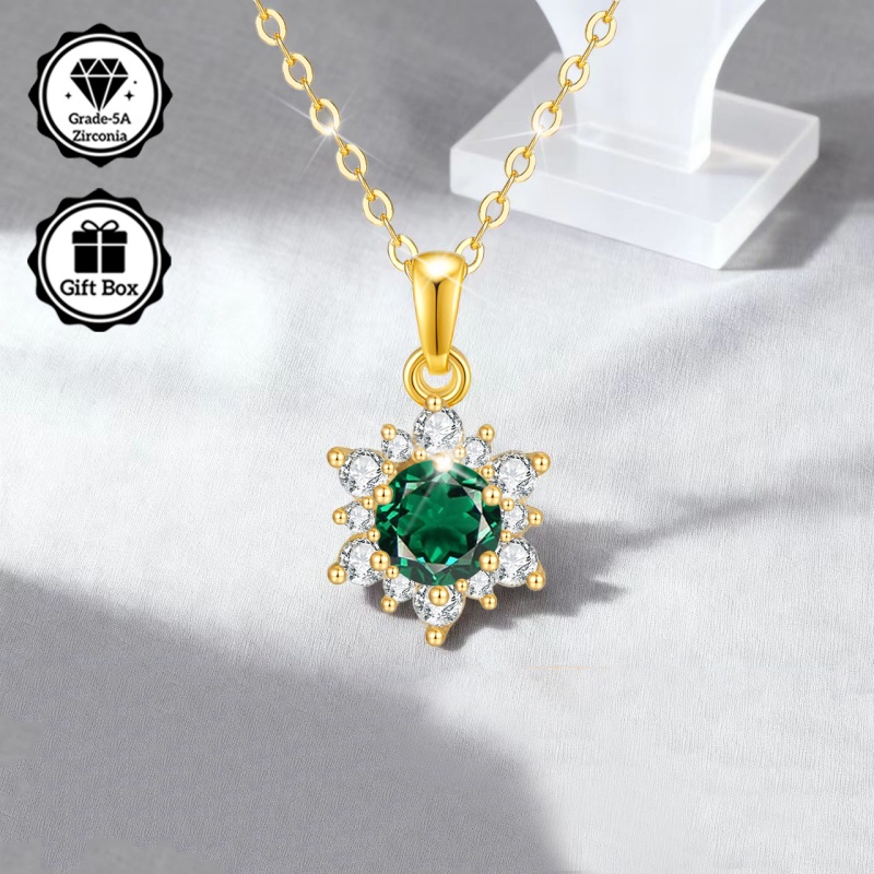 5A Zirconia Pendant Necklace, Adjustable Length
