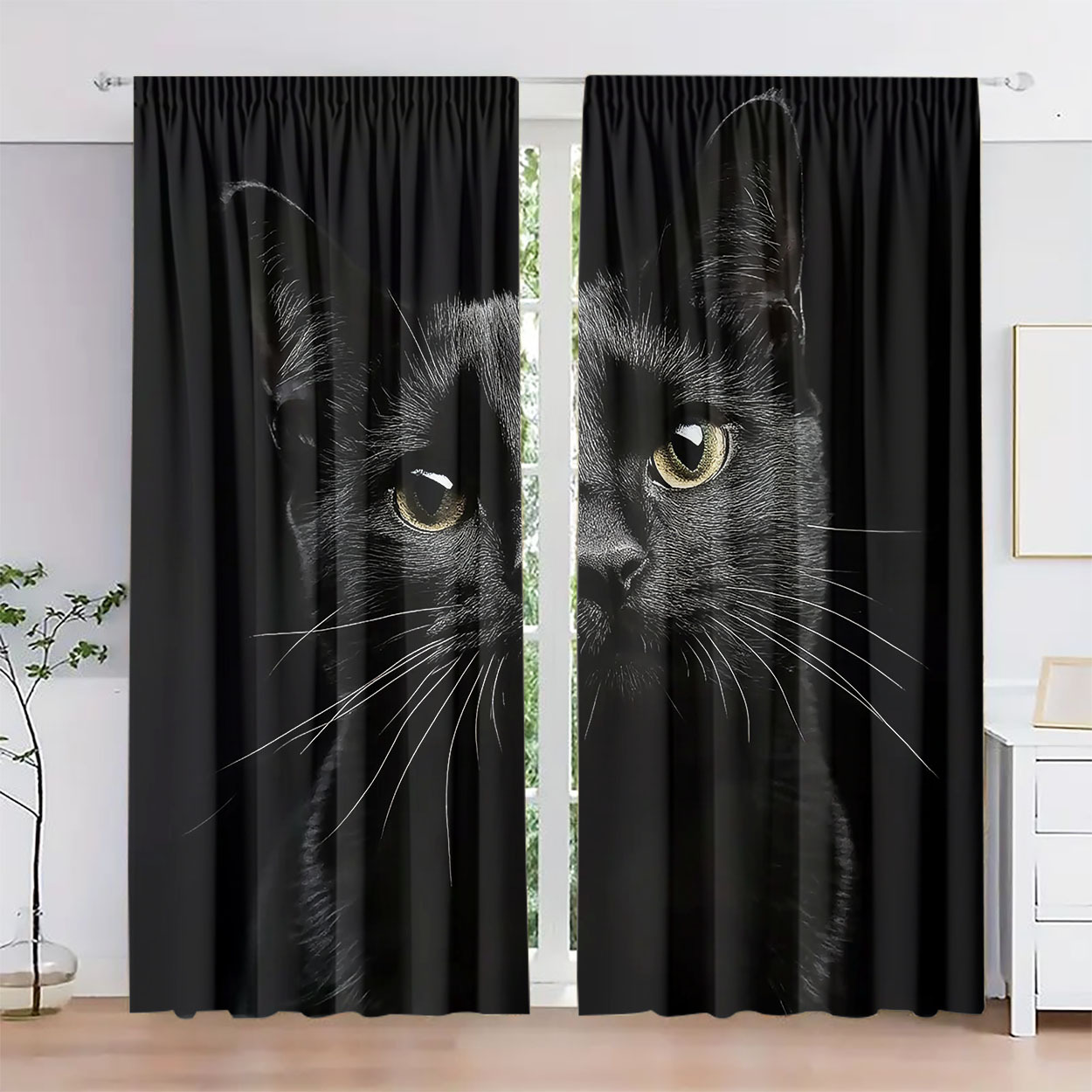 stück art deco schwarze katze druck lichtfilternde Temu Germany