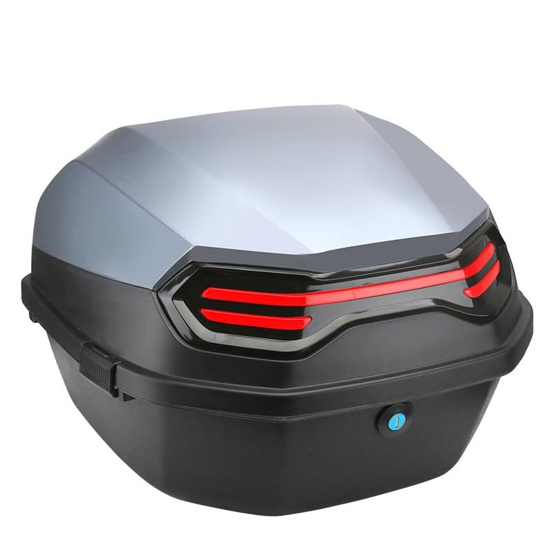 TEMU Motorcycle Trunk Universal Mounting Motorcycle Top Case Tail Box Carrier Lockable Top Luggage Storage Box Carrier For Motorcycle Motorbike