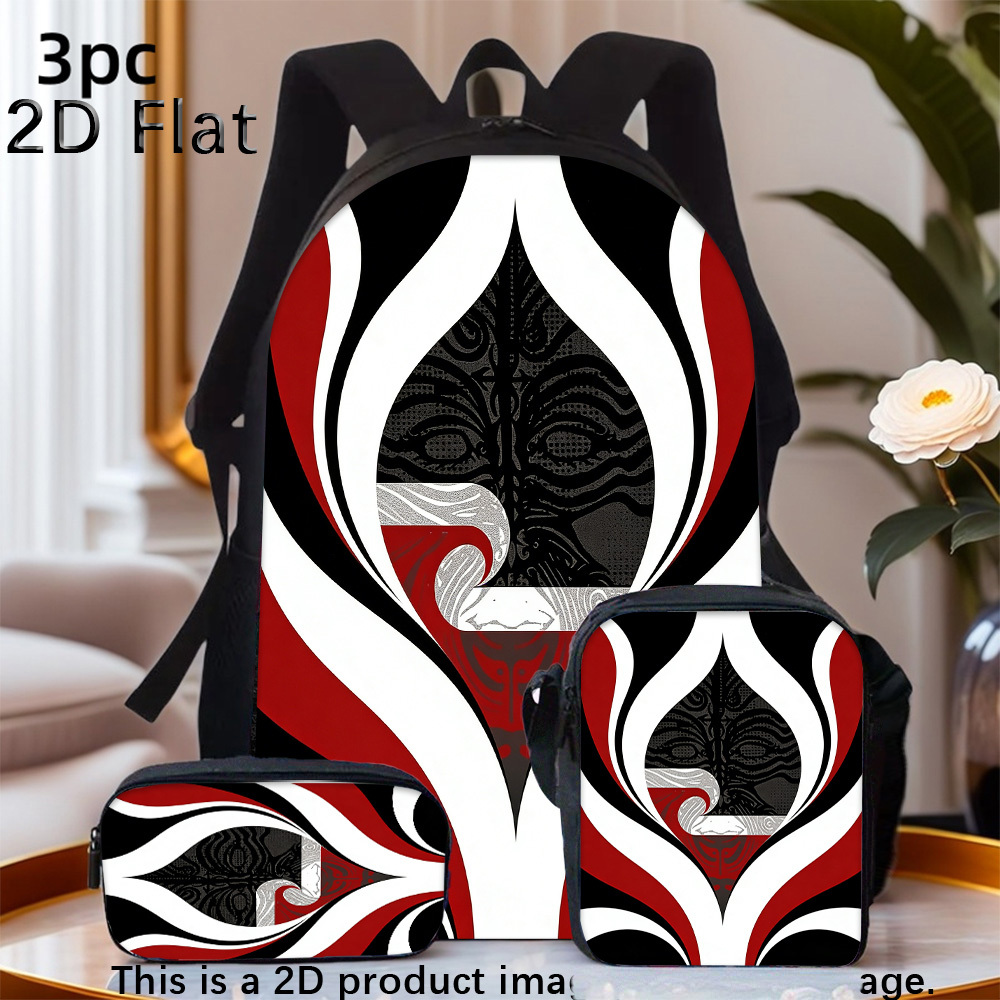 TEMU 3pcs Maori Travel Backpacks Luggage Backpacks Sports, Travel - Practical Durable Gift, , Commute Backpack, Fine Texture, Fashion