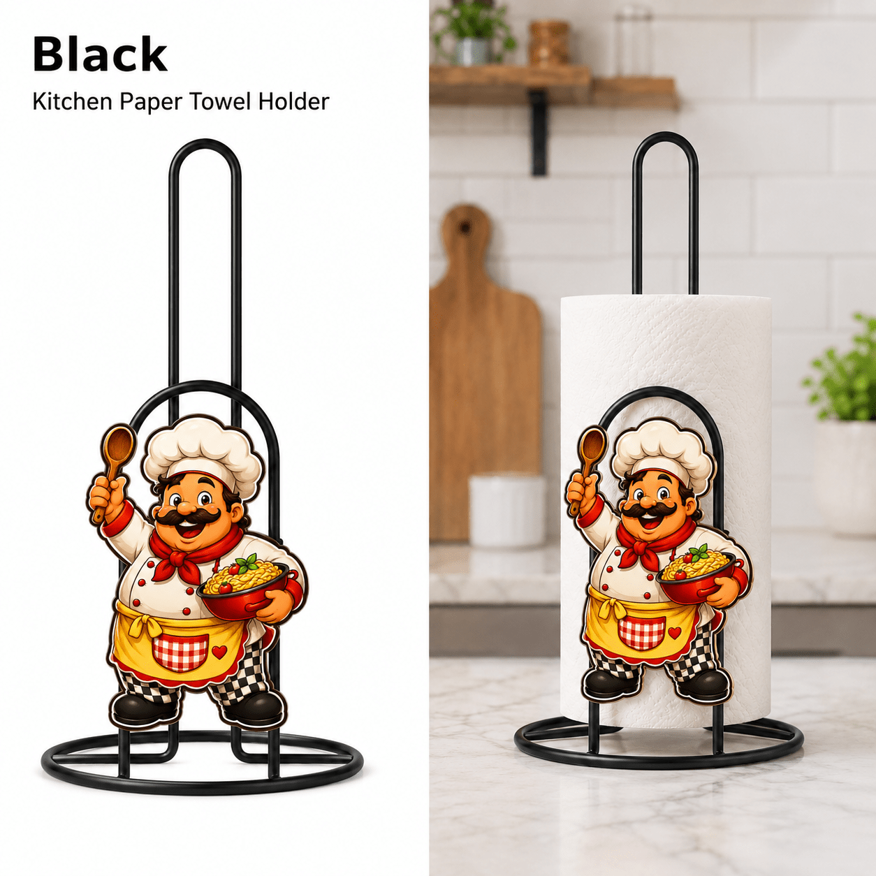 TEMU 1pc Iron Kitchen Paper Towel Holder Modern Minimalist Home Table Dining Creative Decorative Organizer Multifunction Durable Stable Fits Standard