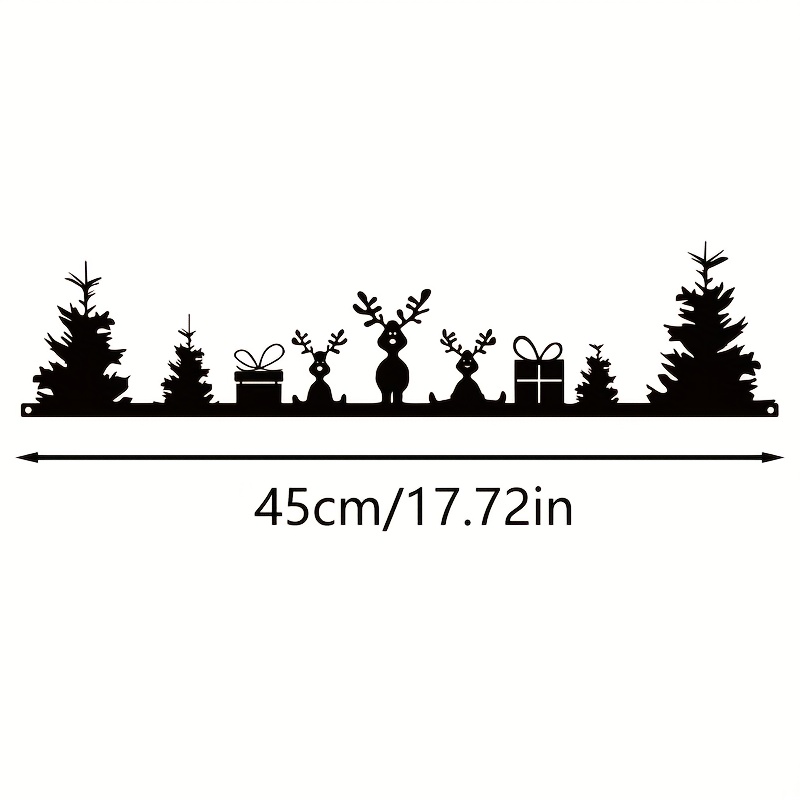 TEMU 1pc Wrought Iron Decorative Door Ornament - Halloween Christmas Snowman, Gift, Reindeer, Easy-to-install Door Corner Decoration, Adds Atmosphere