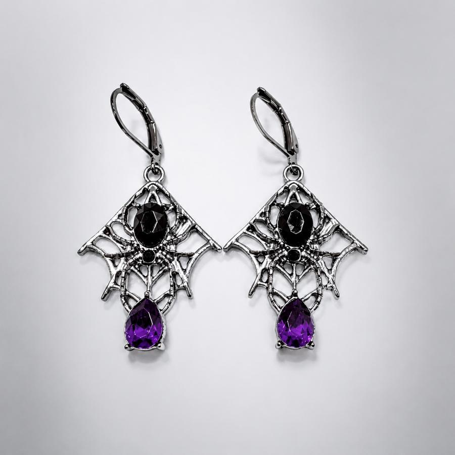 TEMU 1 Pair Fashion Dark Spider & Web Design Dangle Earrings, Trendy Stylish Ornaments For Christmas, Halloween, Valentine's Day, Anniversary,