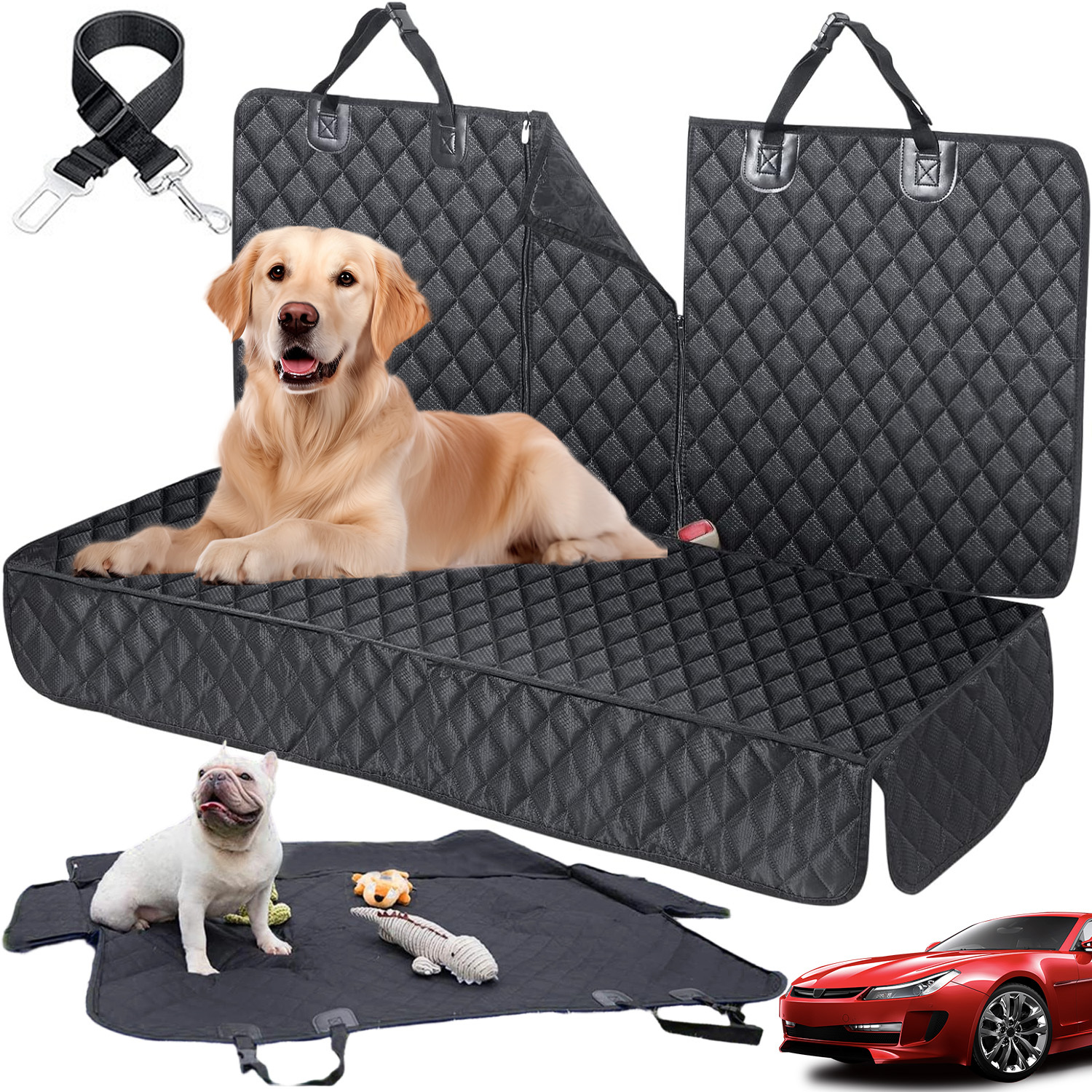 Image of Car Seat Cover For Back Seat, Pet Cover For Dogs Car Seat Protector Bench Seat Cover, Scratch Proof Non Slip Durable Car Seat Covers For Suv, Truck & Cars