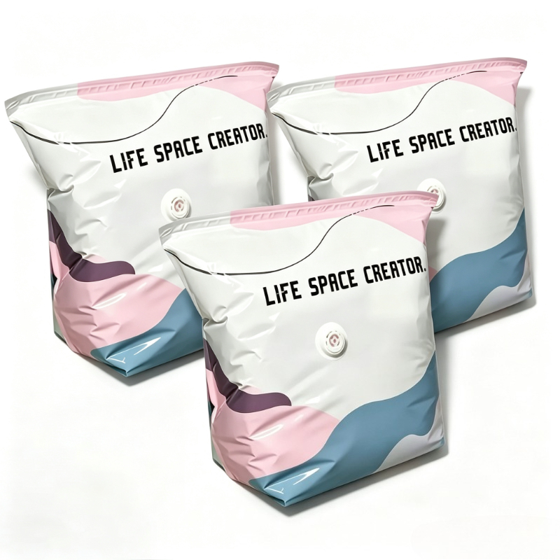 TEMU 3pcs New Cube Reusable Space-saving Compression Bag Set - Large Vacuum Sealing Bag - Ultra-large Capacity 3d Rolled-up Vacuum Bag - No Air Pump