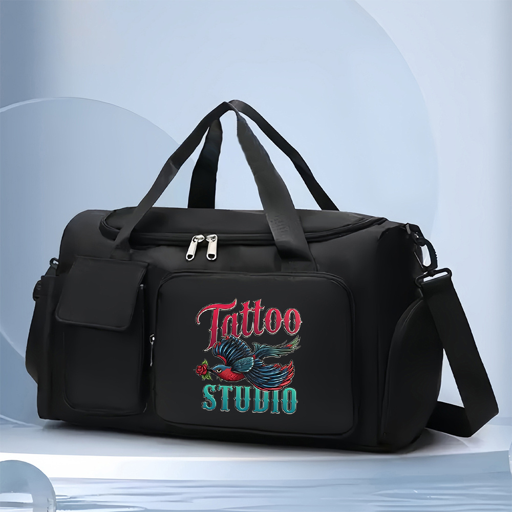 TEMU 1pc Bird And Rose Men's Sports Duffle Bag Heavy Duty Gym Travel Bag For Hiking Training Trip