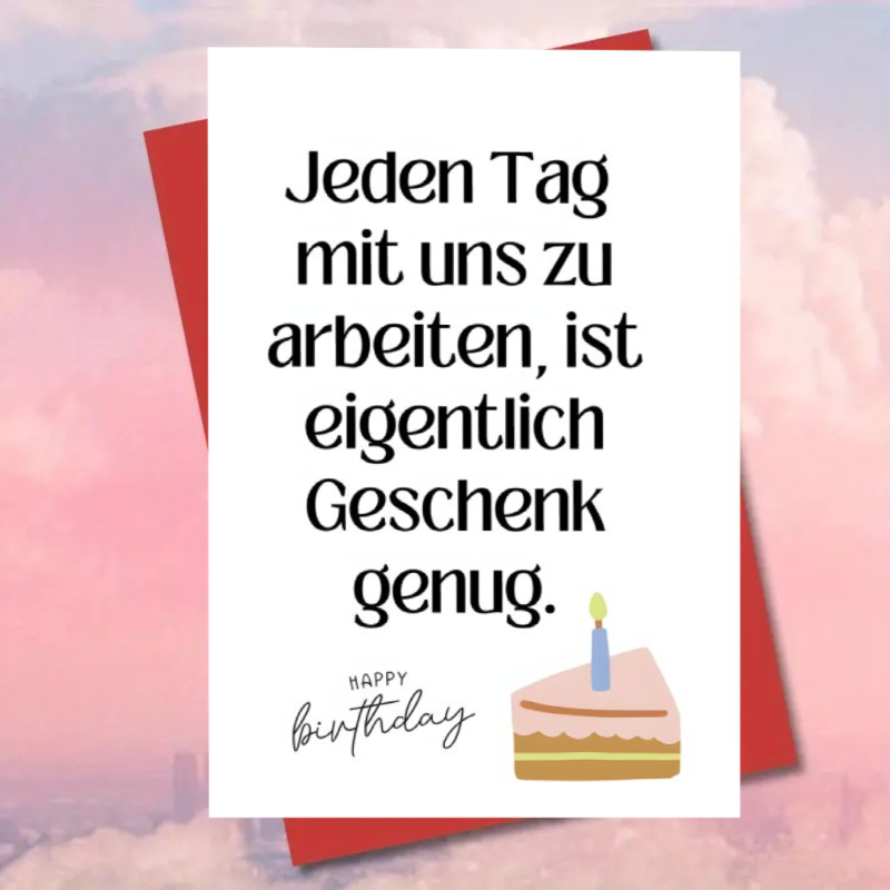[party Invitations]birthday Card With Easy German Greetings And Cake Pattern, Suitable For Celebrating Birthdays Of Colleagues Halloween Christmas Thanksgiving