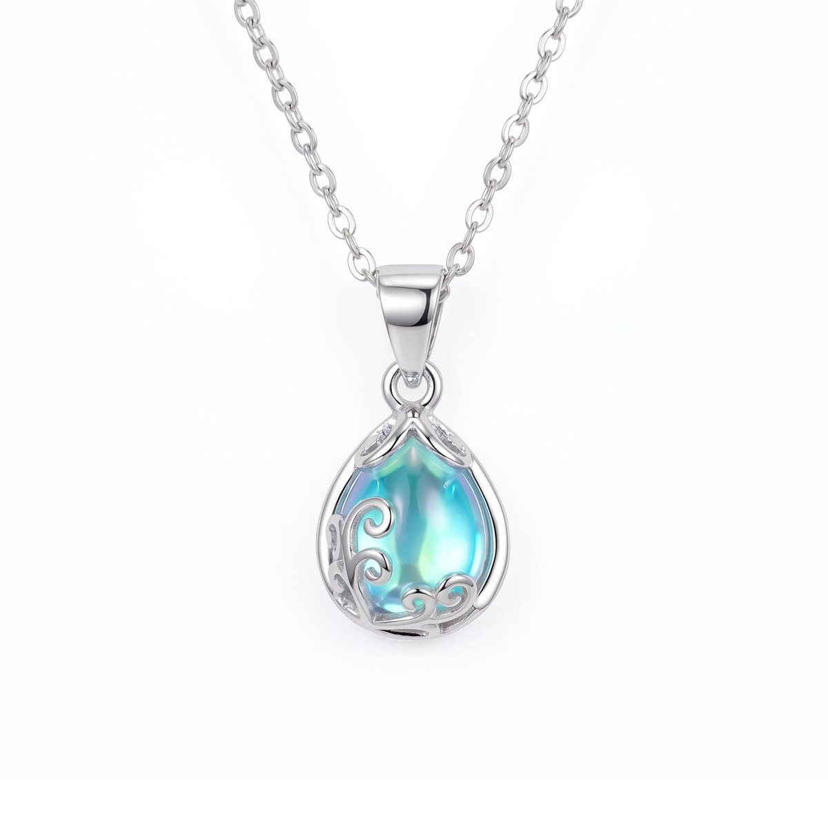 S925 Silver Drop Necklace - Retro Engraved Design - Gentle Style Dressing Up - Anniversary - Collar Chain