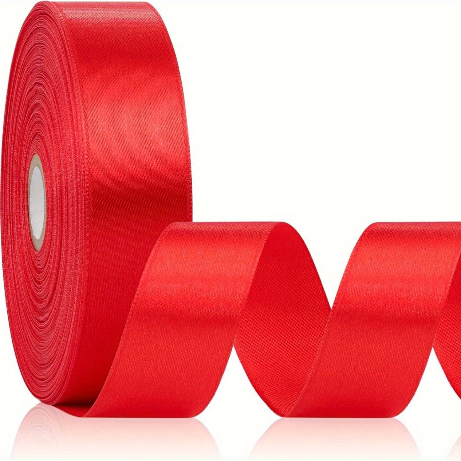 TEMU -meter Roll Of Red Satin Ribbon - 1 Inch Wide, Suitable For Hair Additions, Floral Decorations, High-end Gift Embellishments, Craft Projects,