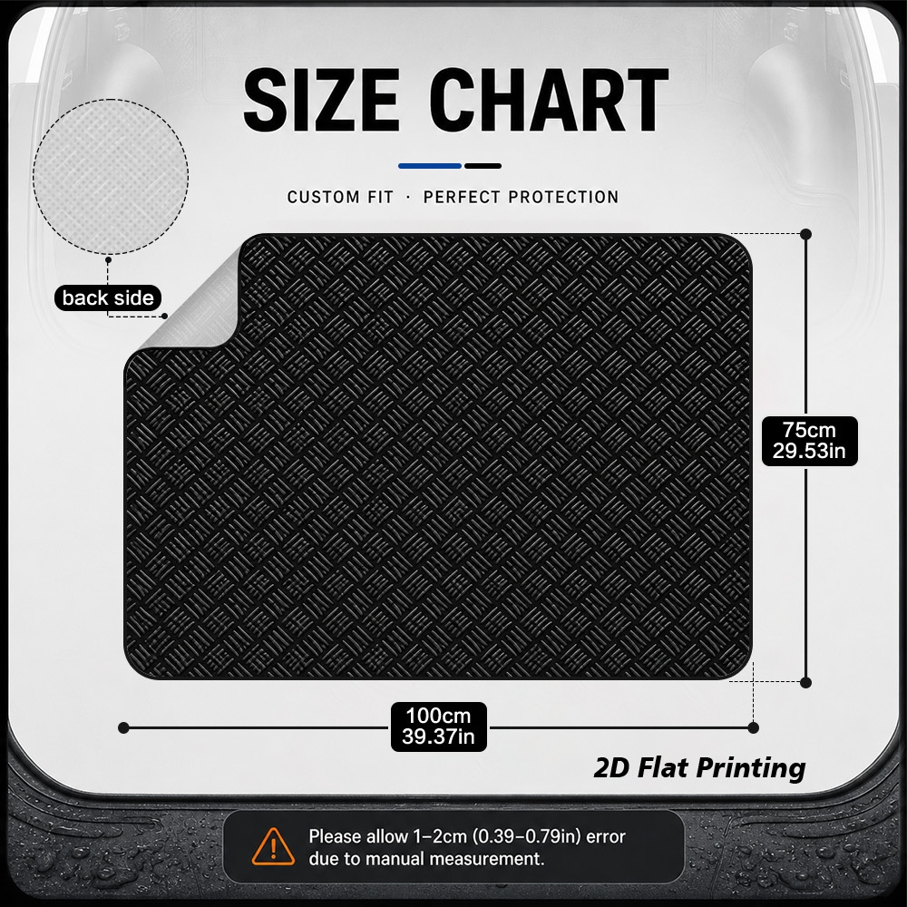 TEMU 2d Flat,1pc Diagonal Line Grid Print Car Cargo Liner Mat - Anti-slip Trunk Pad, Scratch-resistant For Cargo Loading, Easy To Clean, Machine