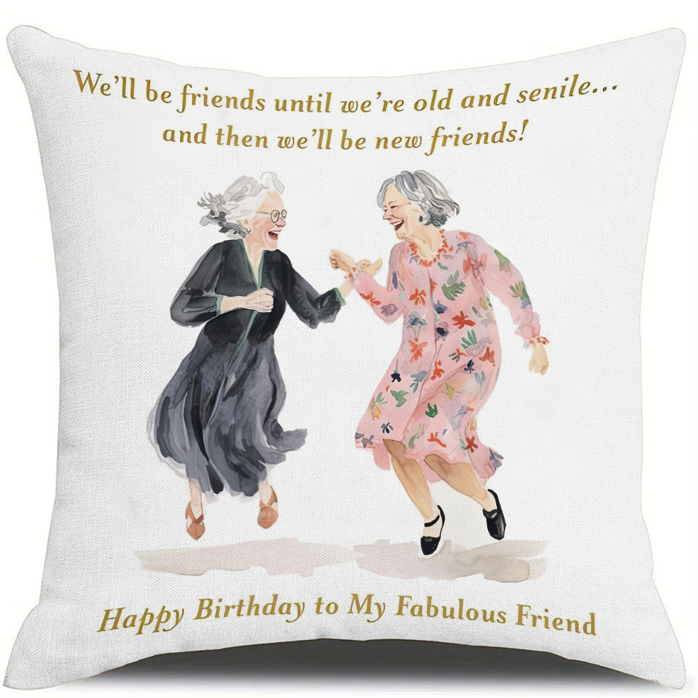 

Chic Sister-themed Throw Pillow Cover With Zipper - Machine Washable, Sofa & Home Decor, Indoor/outdoor Use (pillow Not Included)