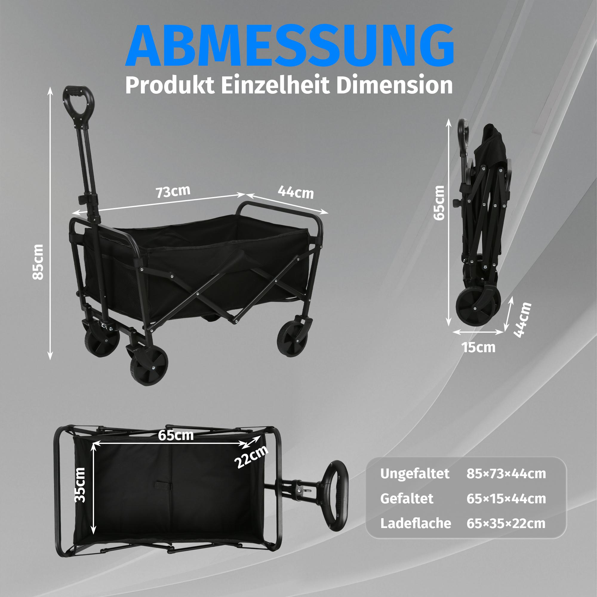 Image of Sports Equipment Transport Cart Camping Wagon 90l 300l Large Capacity Heavy Duty Foldable Collapsible For Athletics Gear Camping Shopping Utility Trolley Garden Trailer