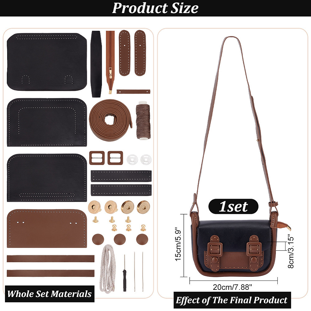 1set leather crossbody purse making kit Temu