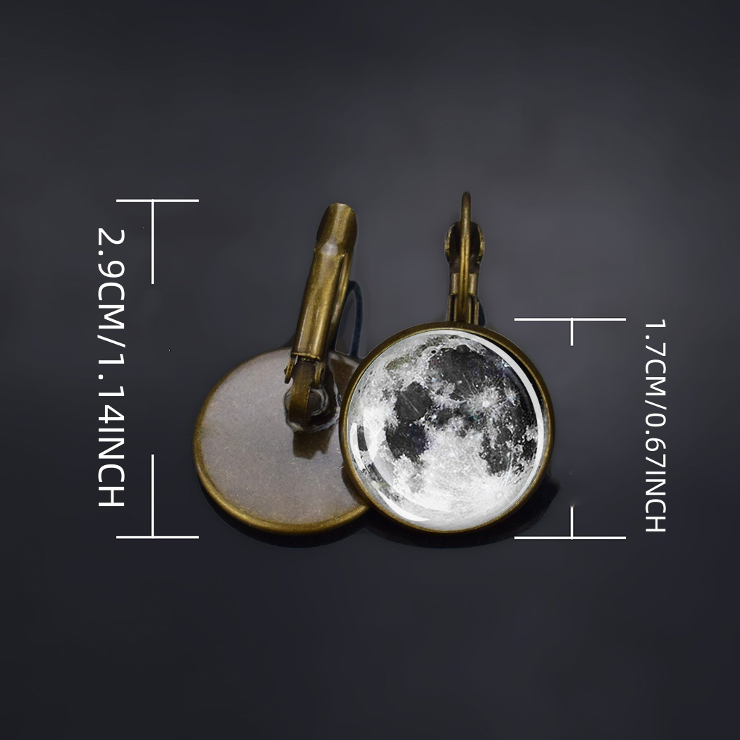 Retro Solar System Earrings Featuring Saturn, Moon, and Earth