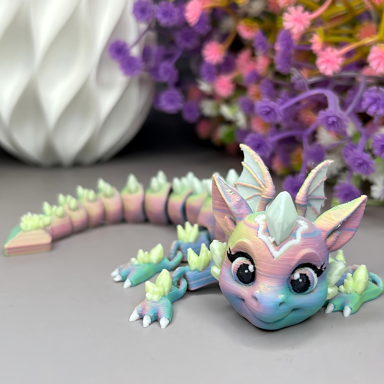 TEMU 1pc 3d Printed Cute Figurine- Vibrant , Durable Plastic Collectible For Home Office Desk, Christmas Halloween Birthday Lovers, Whimsical