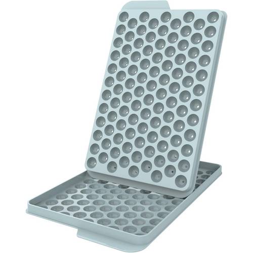 stackable mini cube of ice trays with lids 0 55 inch small round ice for beverages iced coffee and cooling easy twist and release