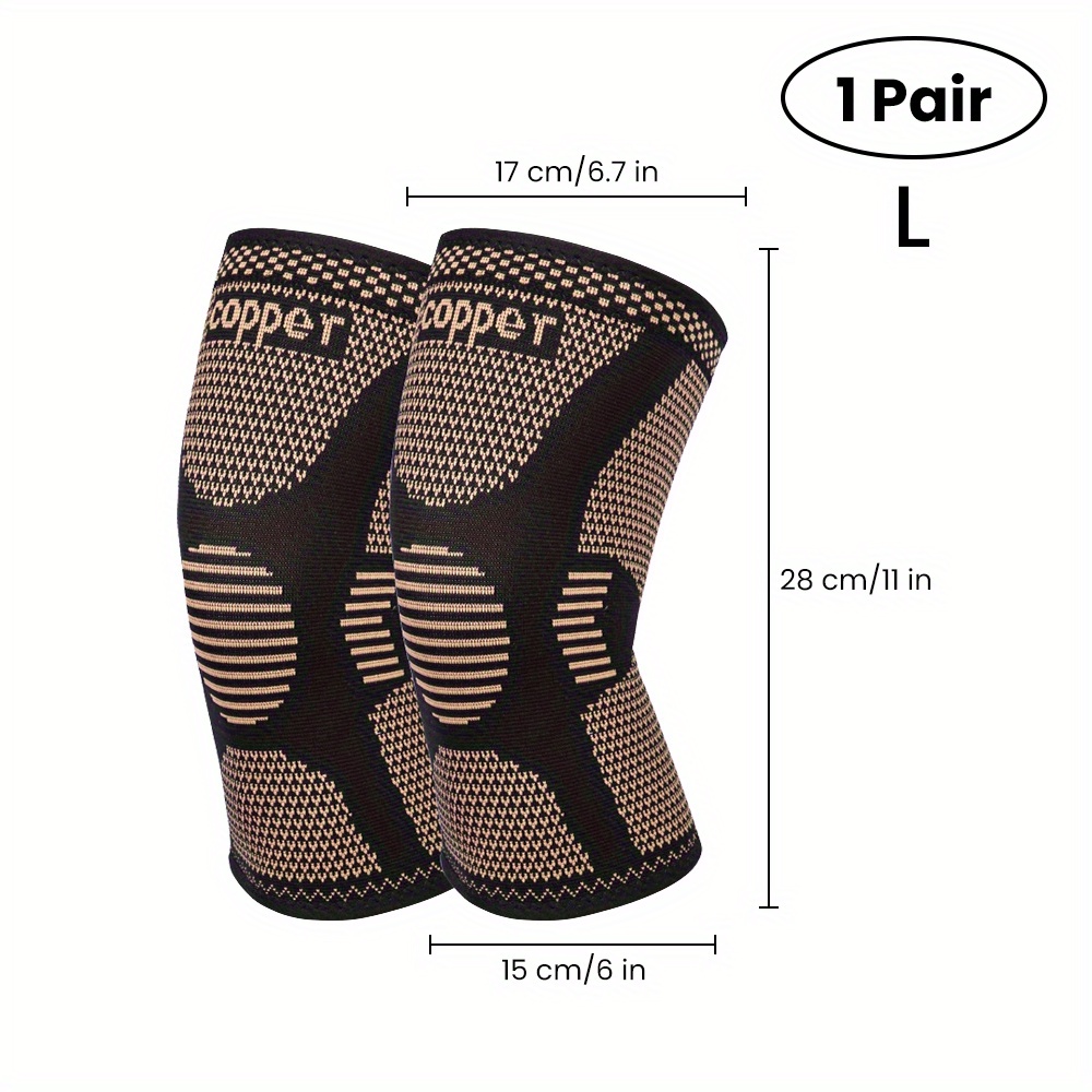 TEMU 2 Pack Copper Knee Braces - Copper Compression Knee Supports For Men And Women