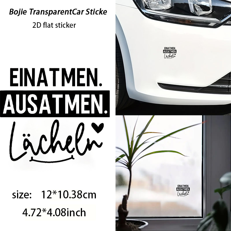 2d Flat, Compatible For All - Breath Out Mindfulness Decal - Vinyl Sticker With Reflective Surface, Waterproof & Easy Application - Calming Car Window Sticker For & Focus (breathe Design), 2d Flat