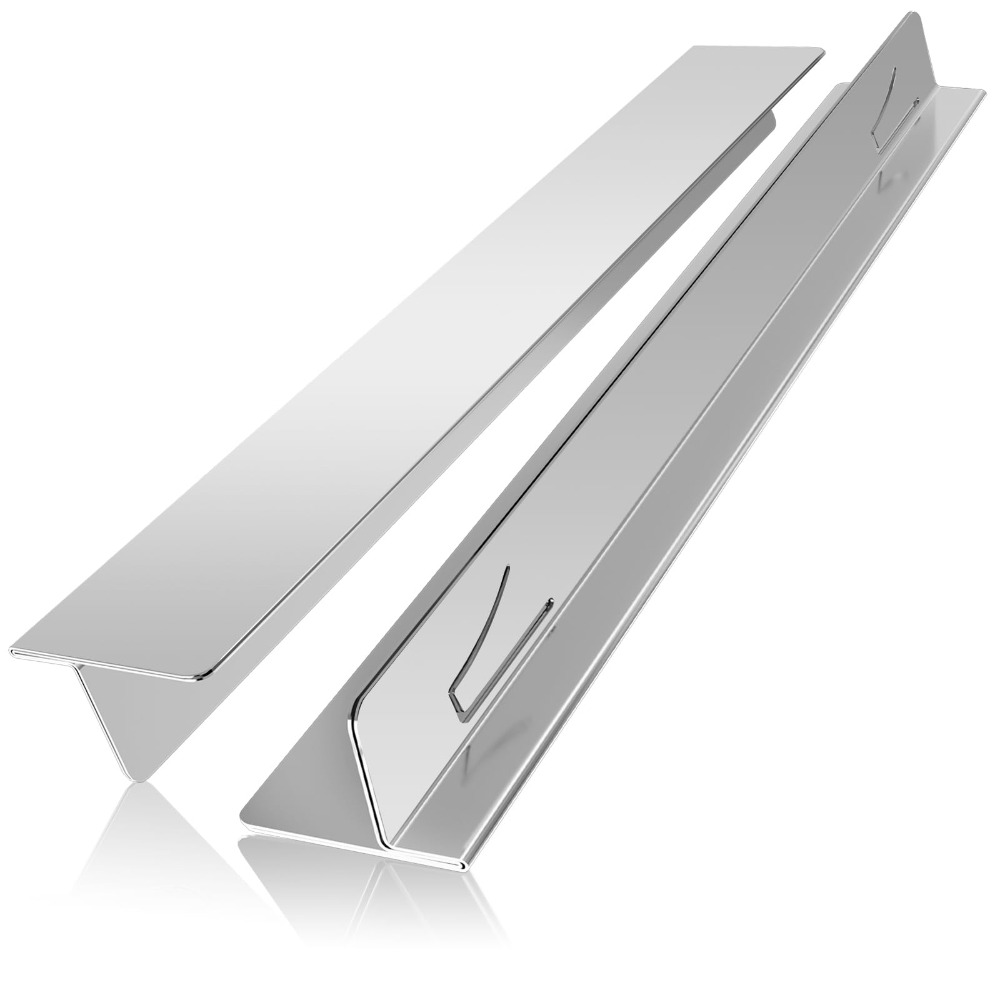2pcs stove   covers stainless steel stove   filler 13 8 to 27 5 adjustable length oven stove side   guards between stove top and counter for kitchen range trim kit heat resistant silver