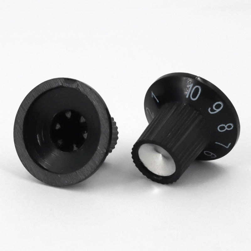 Black Aluminum Guitar Amplifier Potentiometer Knob - Durable Volume & Tone Control Knob with Smooth 360° Rotation for Electric Guitars, Non-Electric Instruments - Guitar Accessories