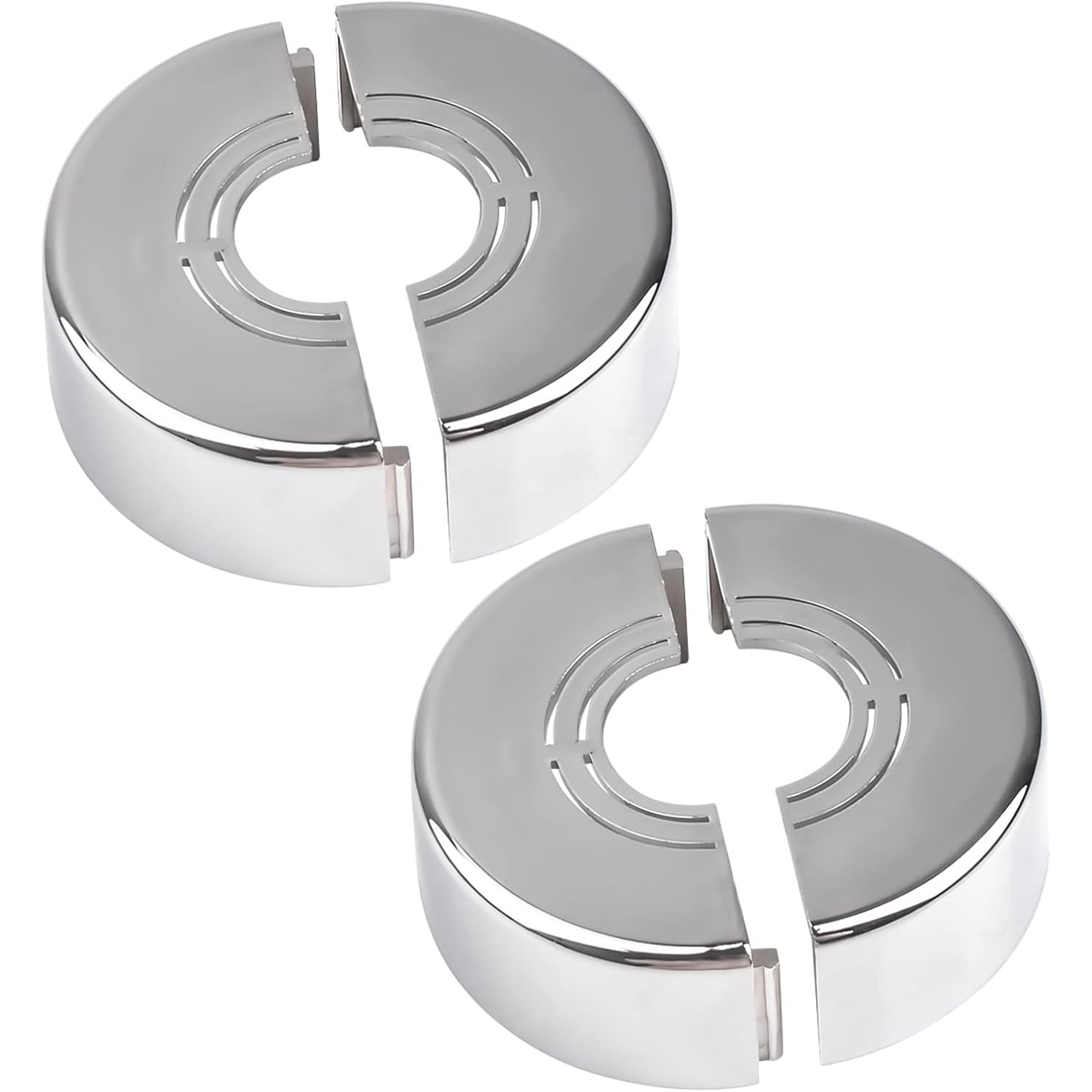 2pcs Wall Pipe Cover, Plastic Wall Hole Decoration Split Round Plate Adjustable Wall-mounted Water Pipe Cover Accessories For Kitchen Bathroom Toilet Plumbing