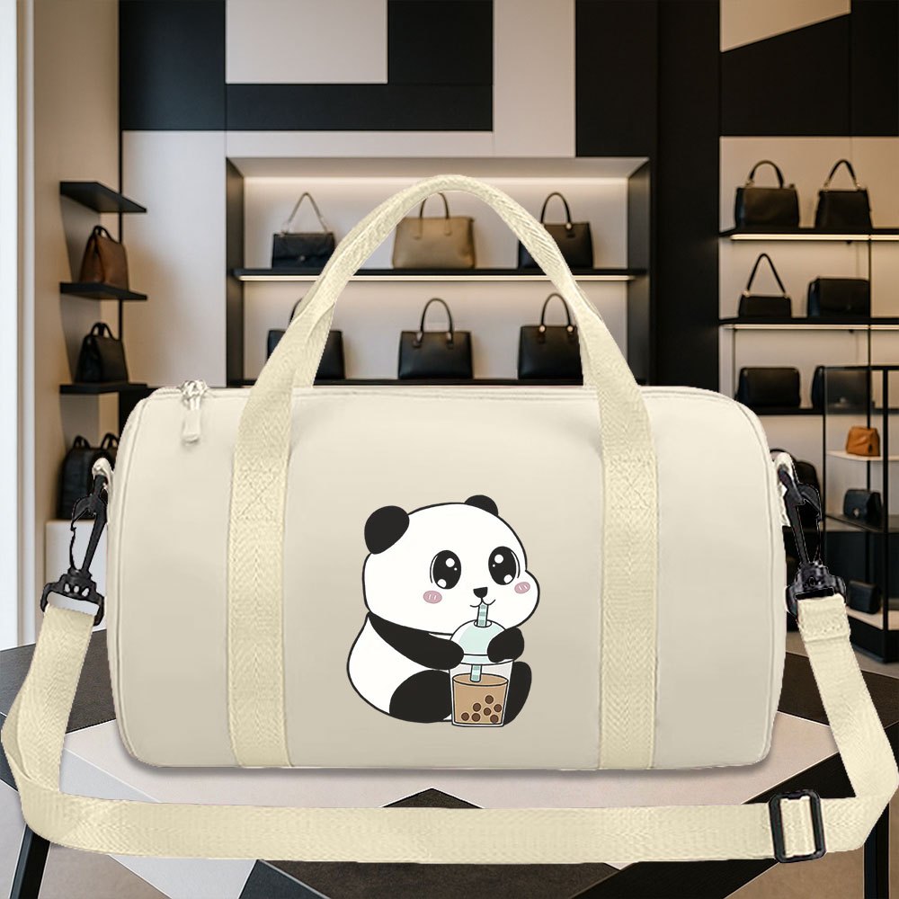 TEMU Cute Panda Print Gym Bag & Travel Handbag - Lightweight Large Capacity Suitable For , Zipper Closure Portable Office Yoga Bag, Options ( )