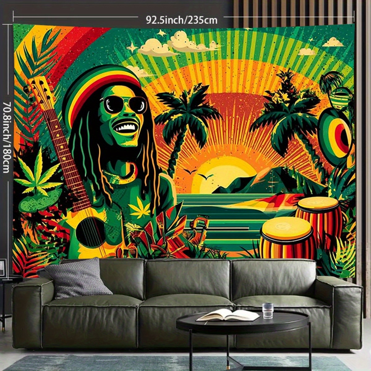 Reggae Music Theme Backdrop Banner For Party And Room Decoration_voghion.com