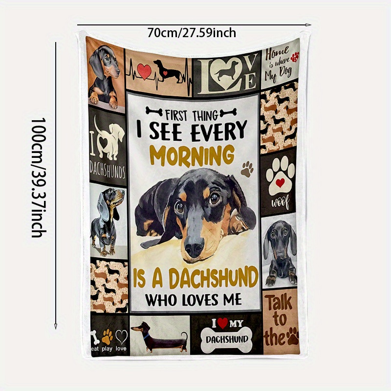

Dog Flannel Blanket, Printed Knit , Contemporary Nap Blanket For Pet , All Decor