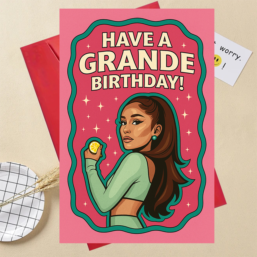 TEMU 1pcgrande Birthday Card For Coworkers Music Lovers Unique Star Inspired Greeting Card For Women Men Celebration Gift