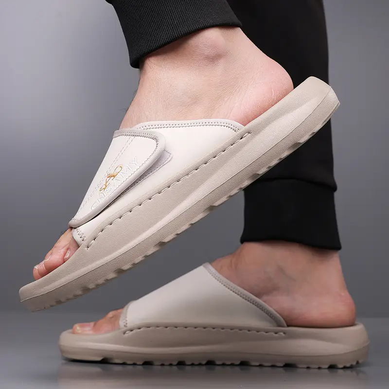 mens home bathroom slippers 2025 new lightweight quick dry mens sandals fashion open toe slides for indoor outdoor beach and casual wear sole non slip solid color round toe stylish anti skid flip flops comfortable thick soled summer durable eva material unisex design everyday use car friendly slip resistant house slippers 2pcs set 1pc shoe 1pc bag Product details 22